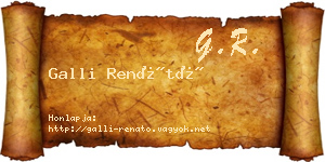 Galli Renátó névjegykártya